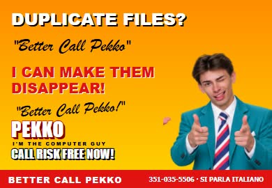 E-card #2: Duplicate files? I can make them disappear!
