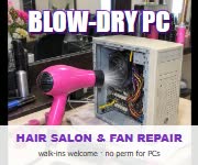 Blow-Dry PC: hair salon & fan repair (does not exist)