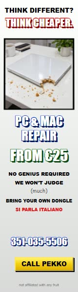 Think different? Think cheaper. PC & Mac repair from €25, no Genius required