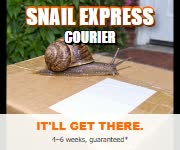 Snail Express Courier — it’ll get there (does not exist)