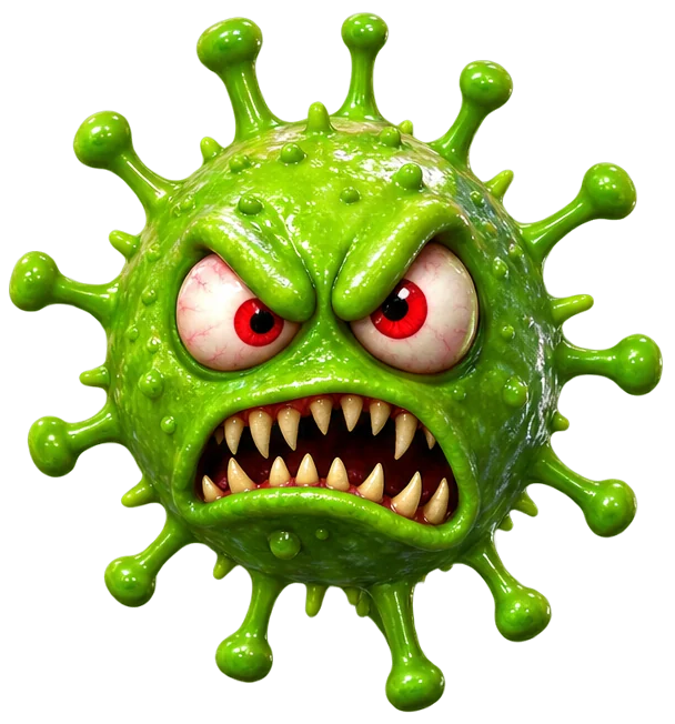 A green virus. Punch it.
