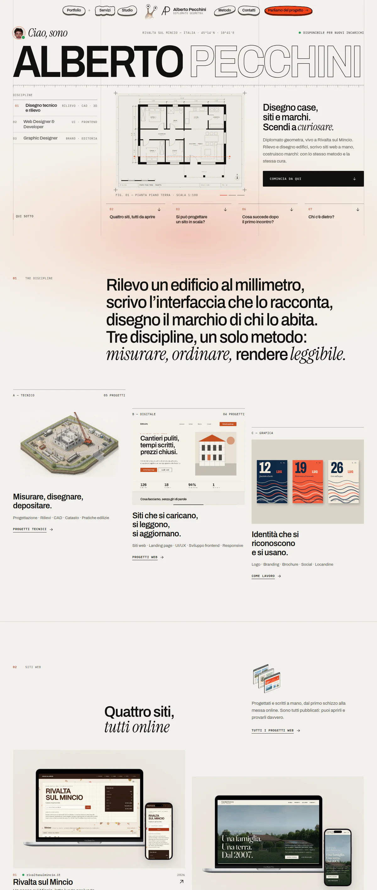 Home page di Alberto Pecchini, pagina intera