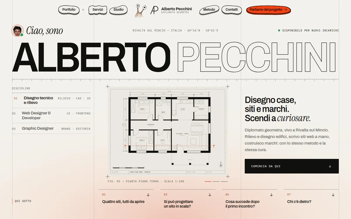 Home page di Alberto Pecchini su desktop