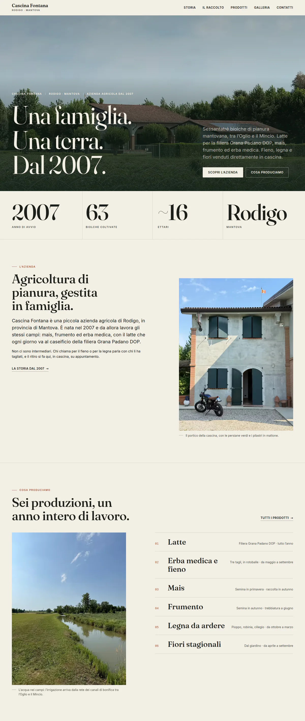 Home page di cascinafontana.xyz, pagina intera