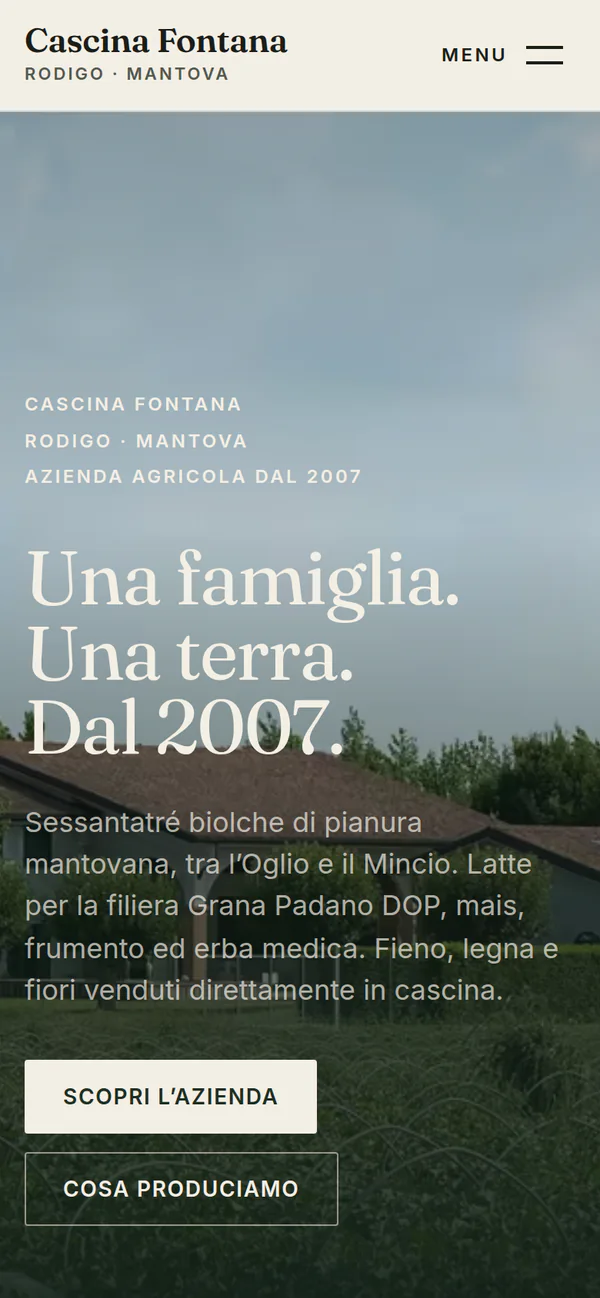 Home page di cascinafontana.xyz su smartphone