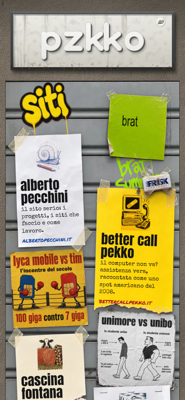 Home page di pzkko.it su smartphone