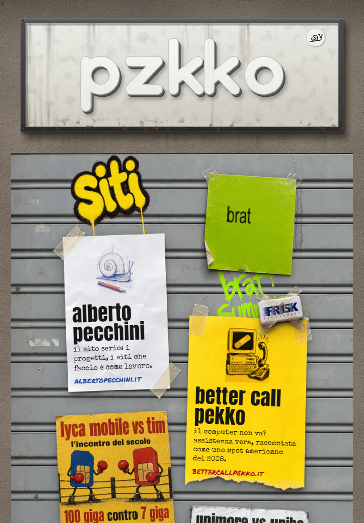 Home page di pzkko.it su tablet