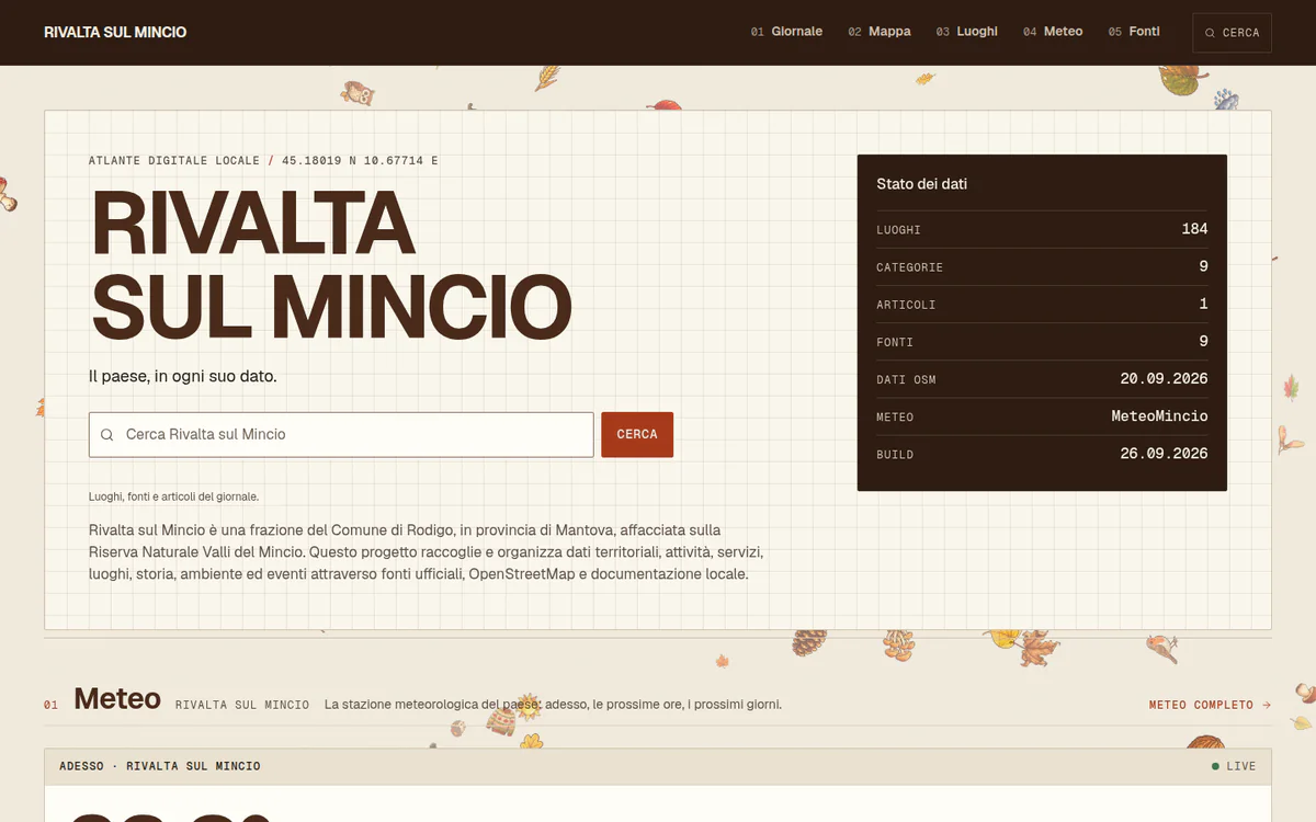 Home page di rivaltasulmincio.it su desktop